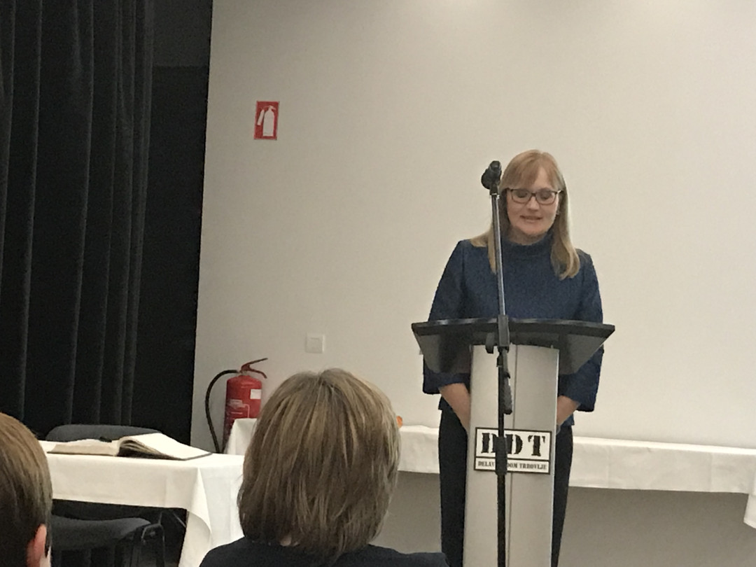 Nagrajenka dr. Maja Godina Golija. Podelitev Murkove nagrade, priznanja in listine za leto 2018. Foto: dr. Anja Moric.