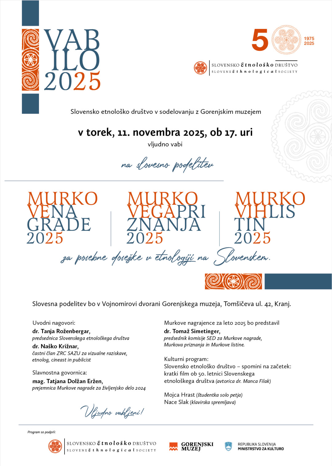 Slovesna podelitev Murkovih nagrad, priznanj in listin 2025