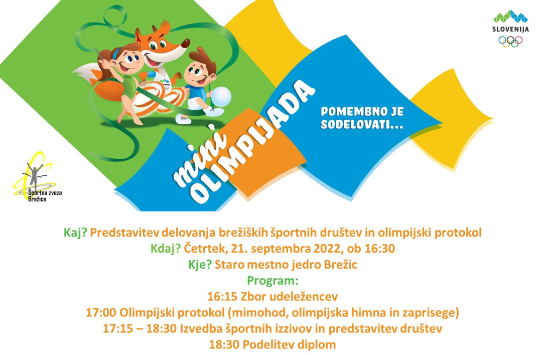 Mini olimpijada - predstavitev brežiških športnih društev