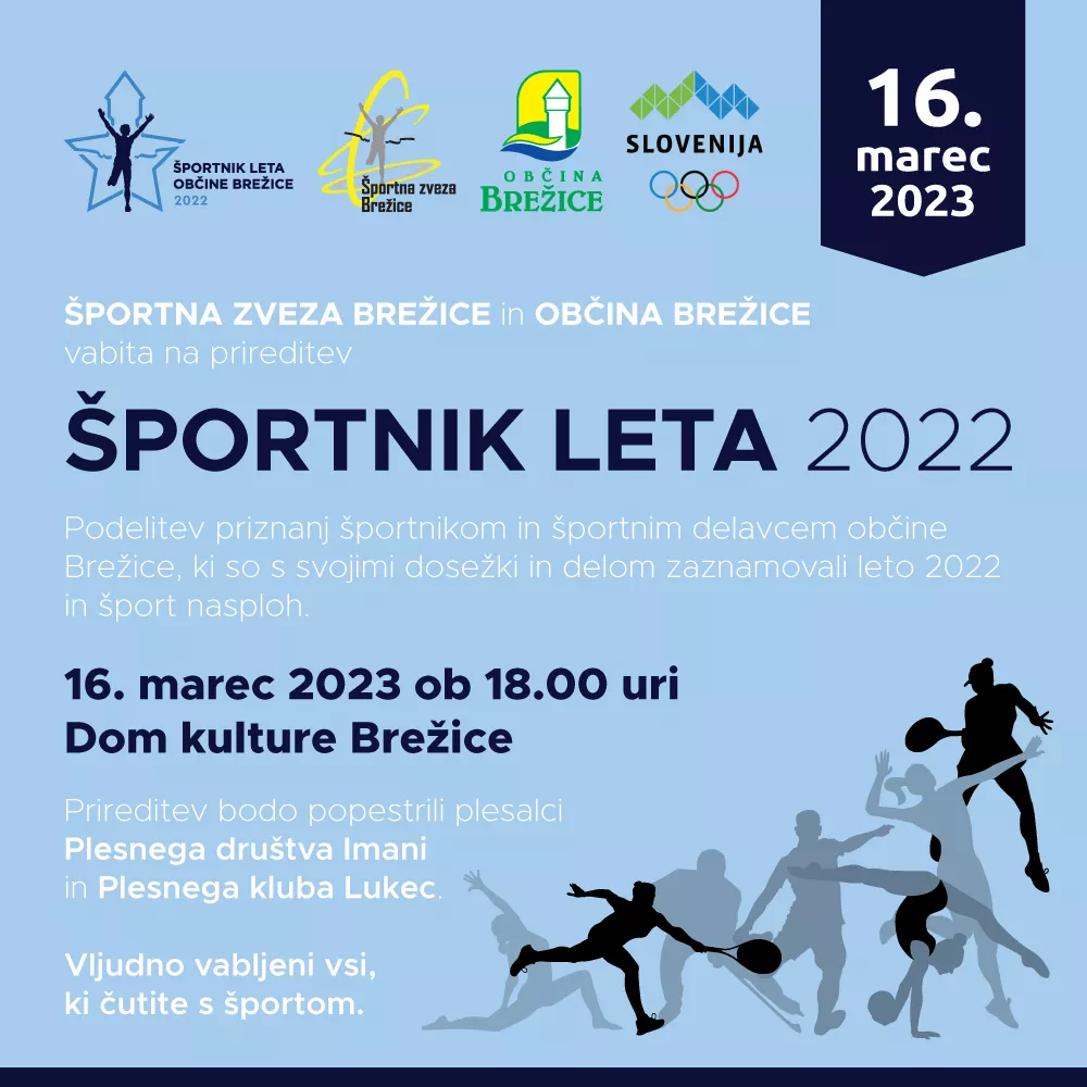 Vabilo - Športnik leta 2022