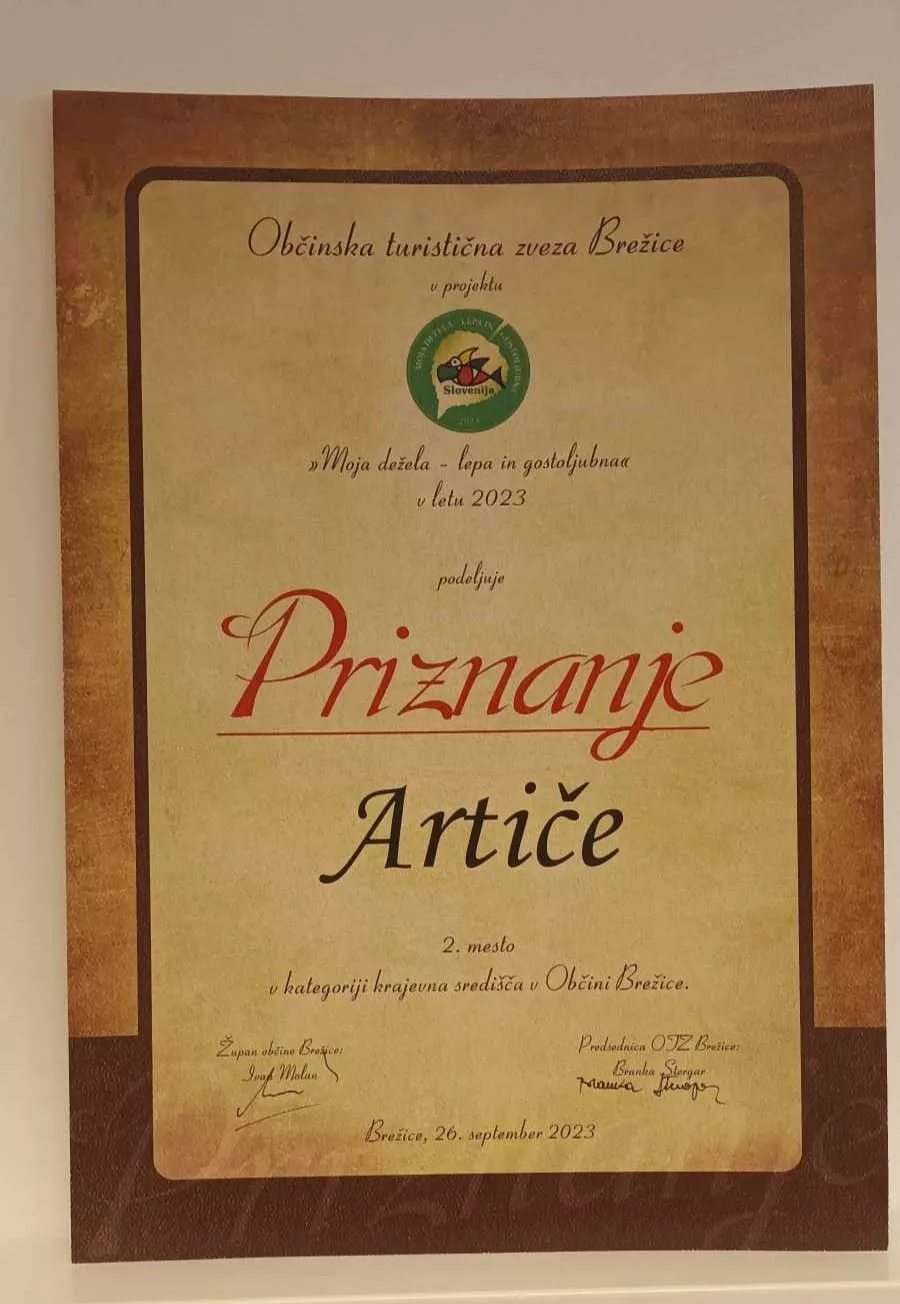 Artiče osvojilo 2. mesto v projektu MDLG v kategoriji krajevnih središč
