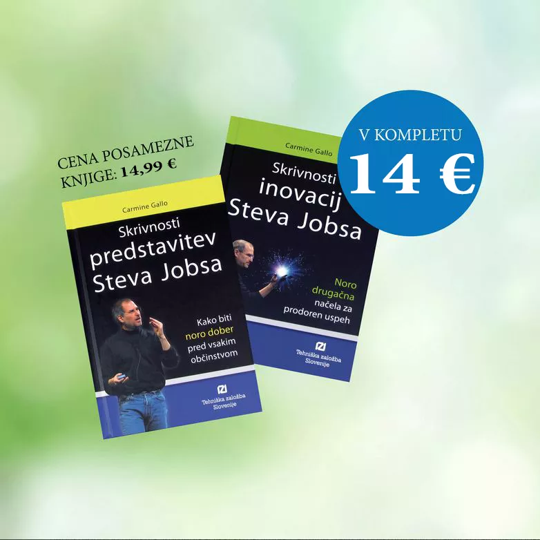Komplet Skrivnosti predstavitev Steva Jobsa in Skrivnosti inovacij Steva Jobsa