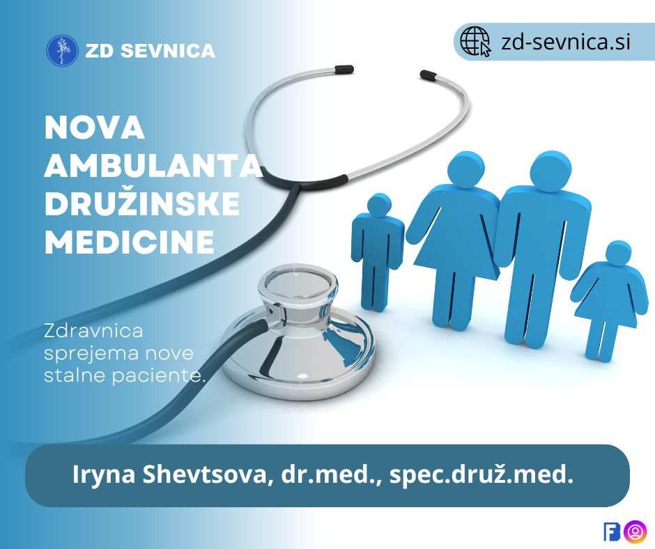 Možen vpis k osebni družinski zdravnici Iryini Shevtsovi, dr. med., spec. druž. med.