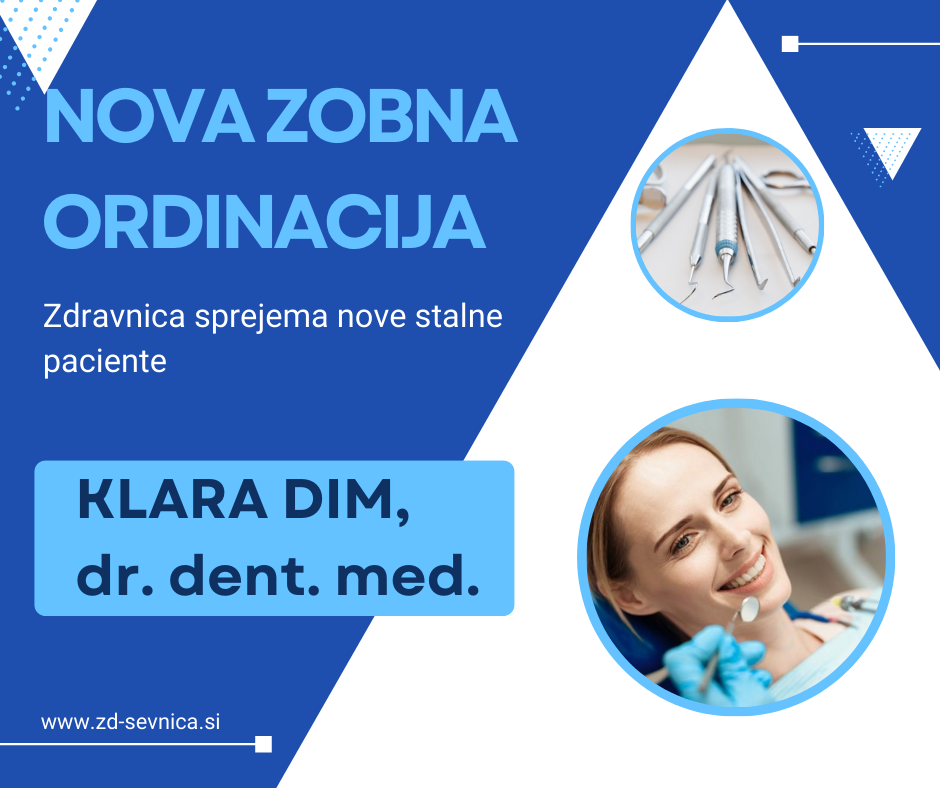 Možen vpis k osebni zobozdravnici Klari Dim, dr. dent. med.