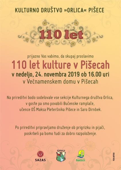110 let Kulturnega društva Orlica Pišece