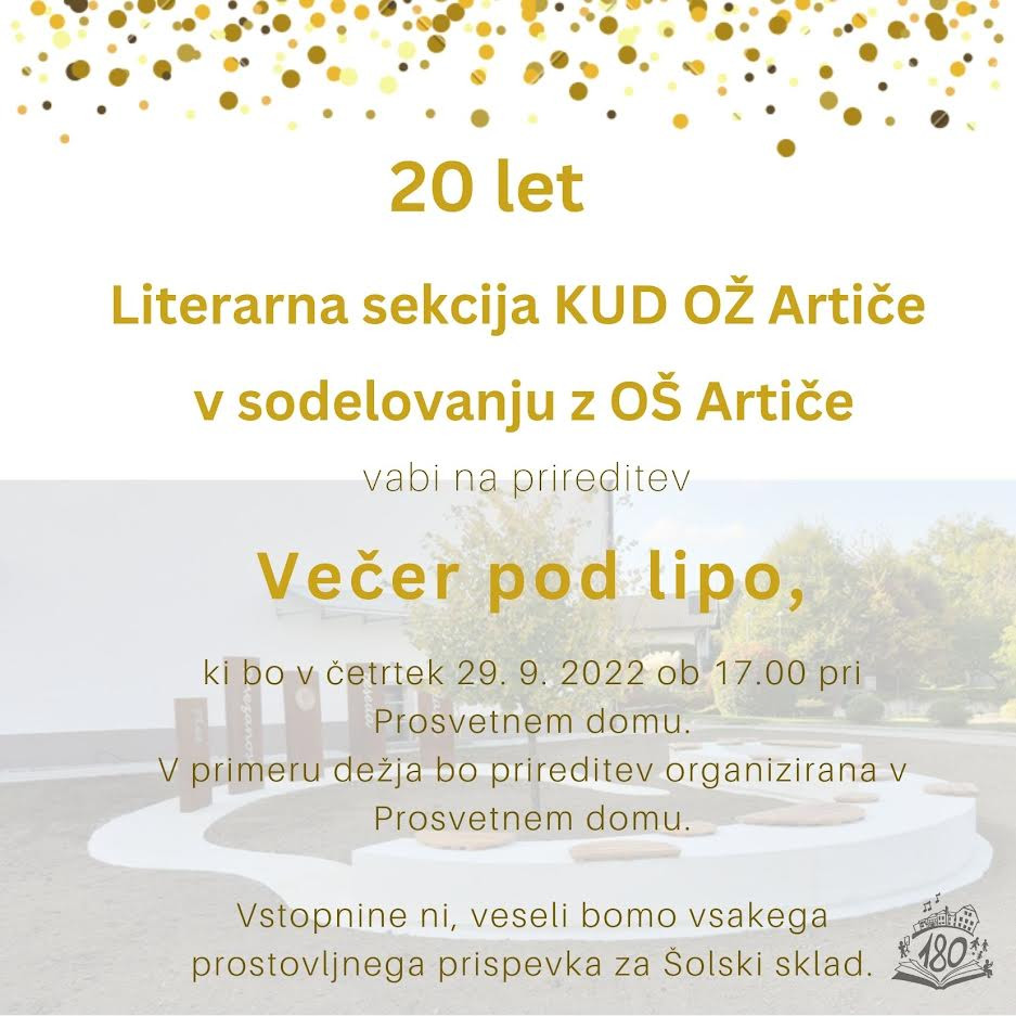 20 let literarne sekcije KUD Oton Župančič Artiče