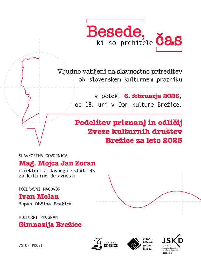 Besede, ki so prehitele čas - Slavnostna prireditev ob slovenskem kulturnem prazniku 2026 s podelitvijo priznanj in odličij ZKD za leto 2025