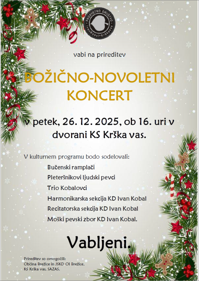 Božično novoletni koncert v Krški vasi