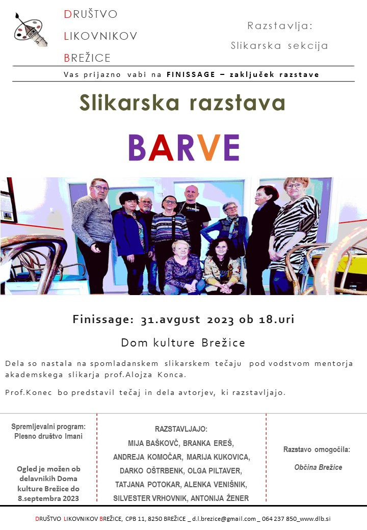 Finissage - zaključek slikarske razstave Barve