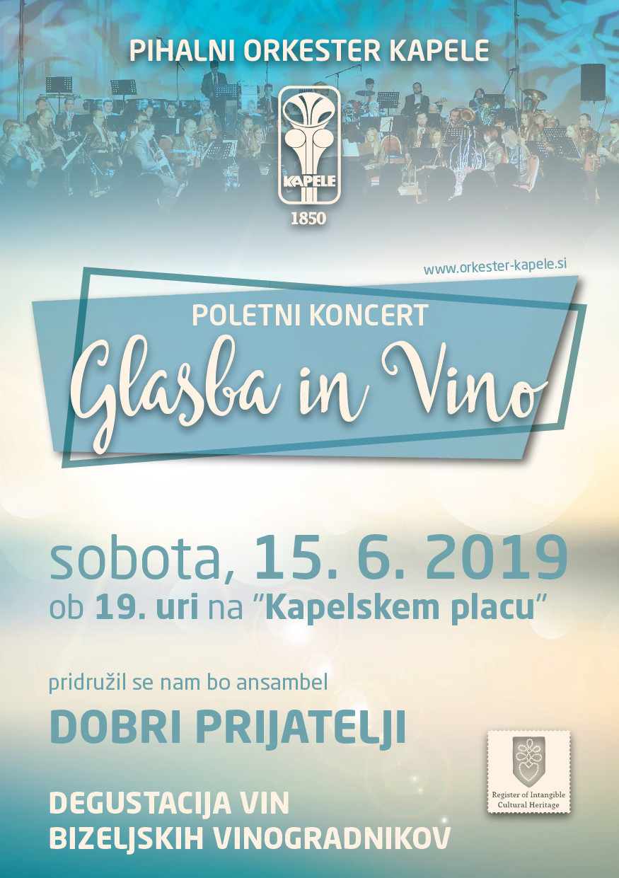 Glasba in vino - Poletni koncert Pihalnega orkestra Kapele