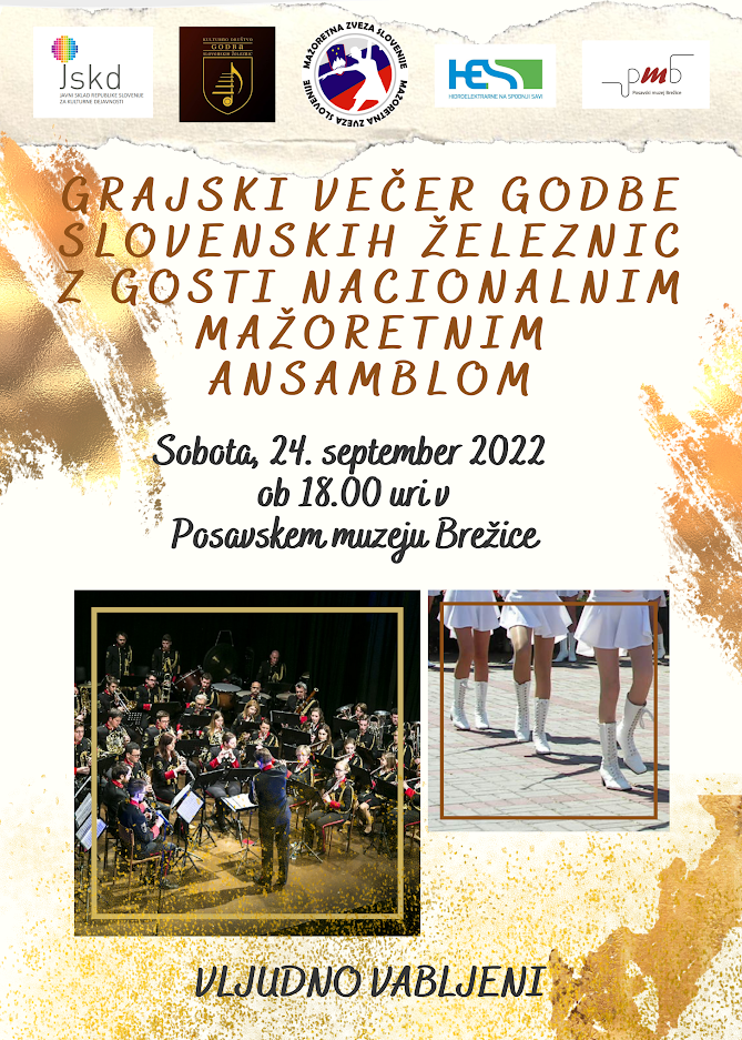 Grajski večer godbe Slovenskih železnic z gosti, nacionalnim mažoretnim ansamblom