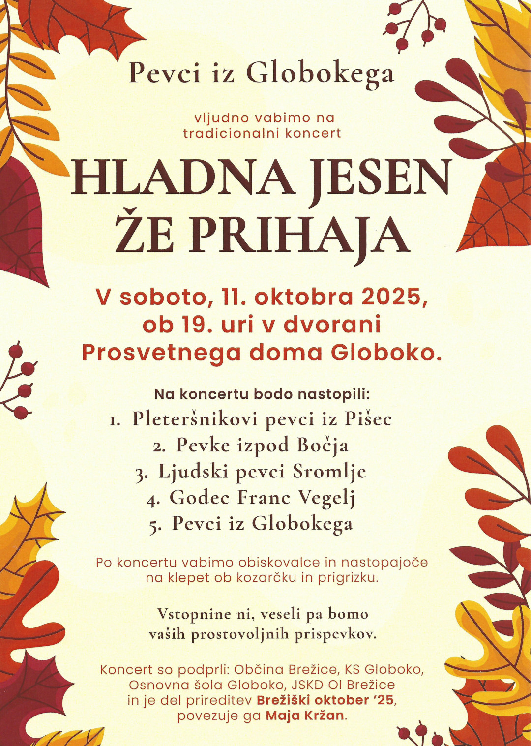 Hladna jesen že prihaja - tradicionalni koncert