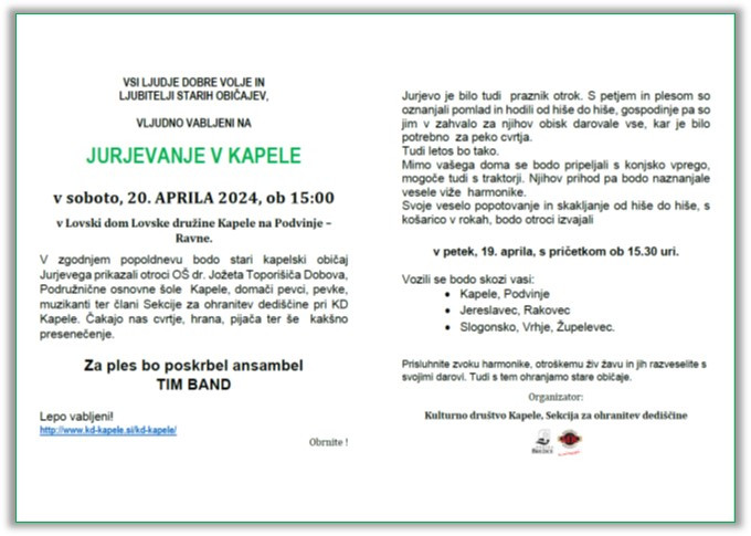 Jurjevanje v Kapelah 2024