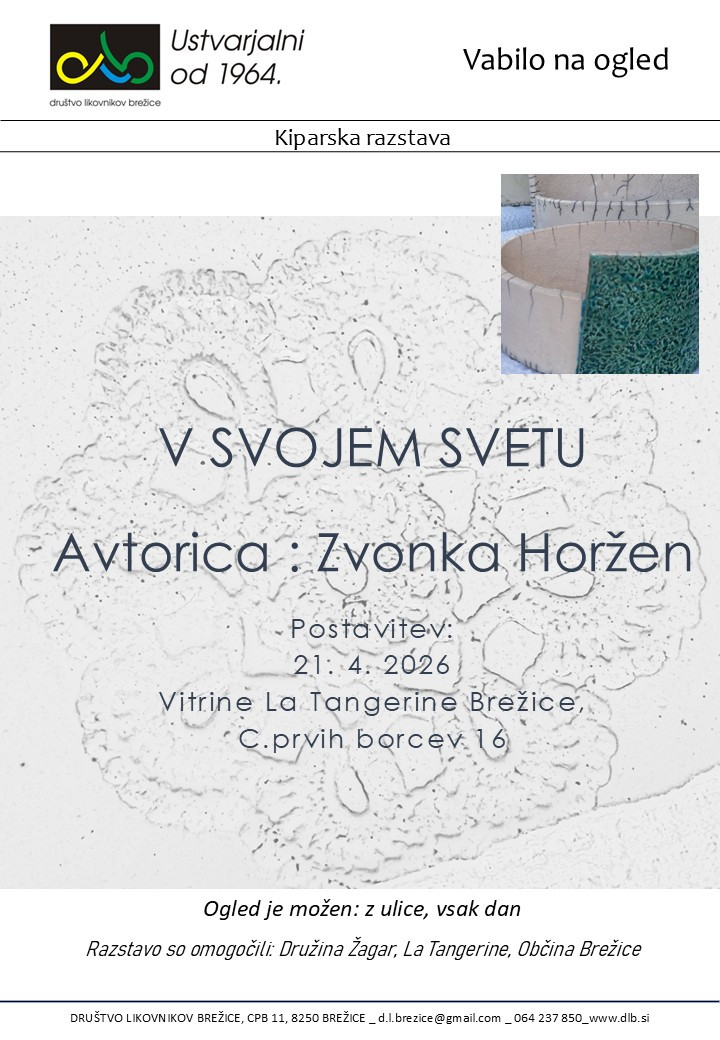 Kiparska razstava Zvonke Horžen V svojem svetu