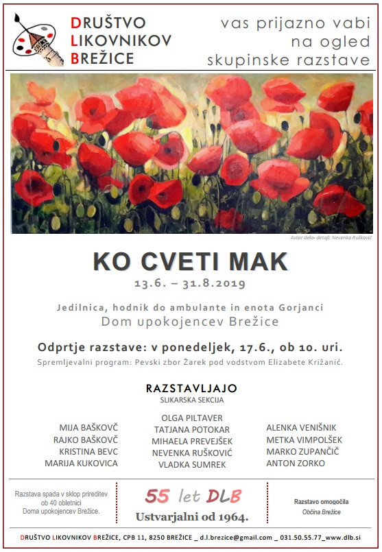 Ko cveti mak - razstava DLB Brežice