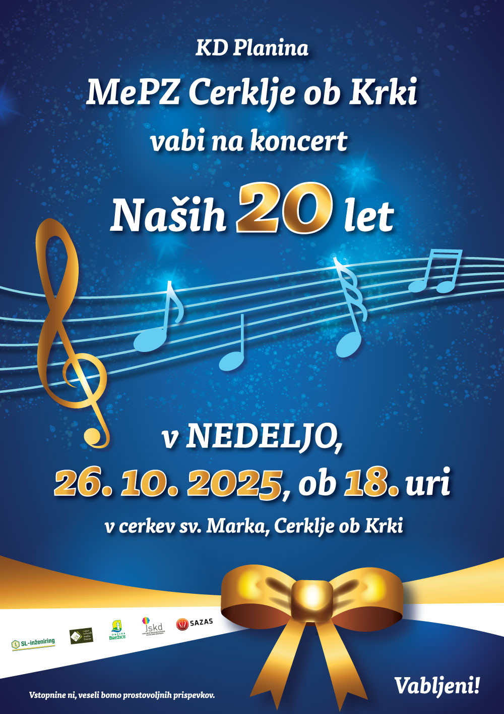 Koncert ob 20-letnici delovanja MePZ Cerklje ob Krki - Naših 20 let -
