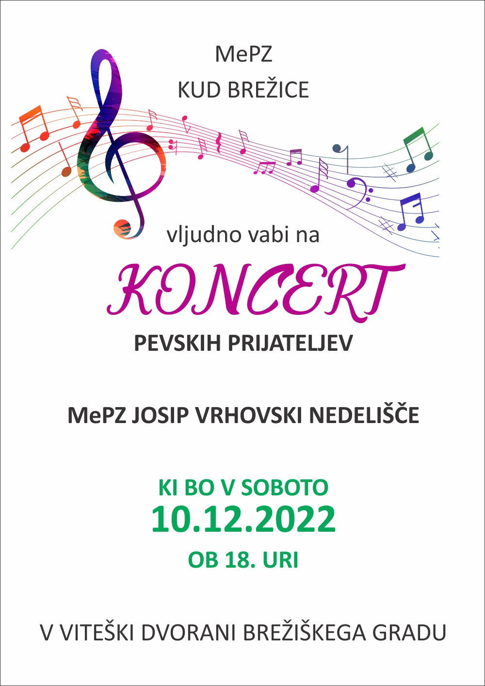 Koncert pevskih prijateljev iz Nedelišća