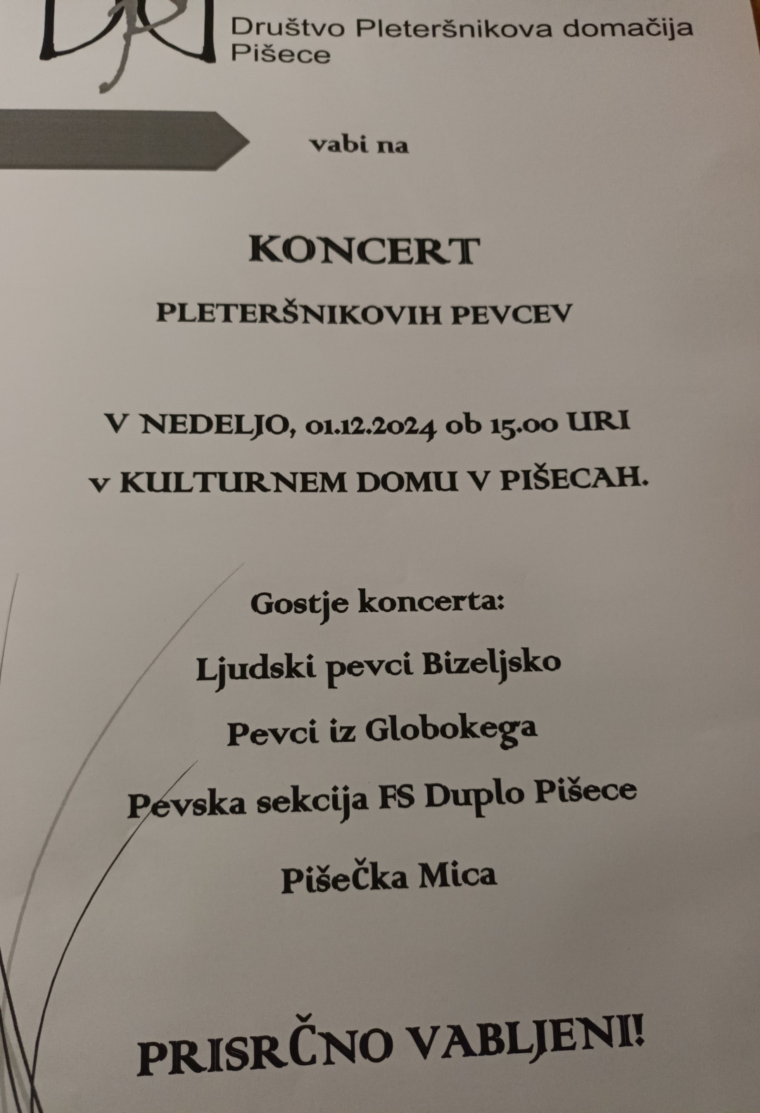 Koncert Pleteršnikovih pevcev