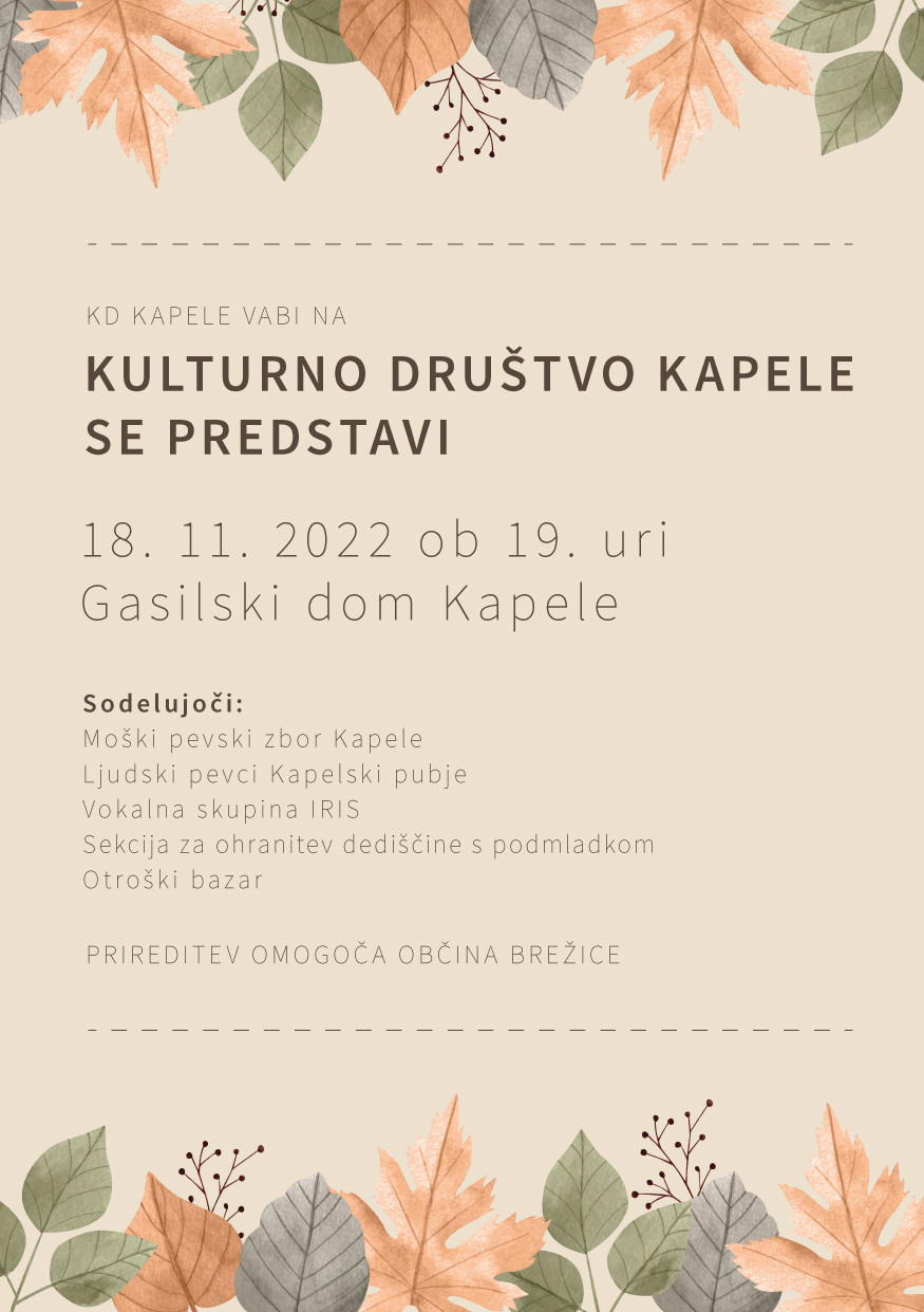 Kulturno društvo Kapele se predstavi