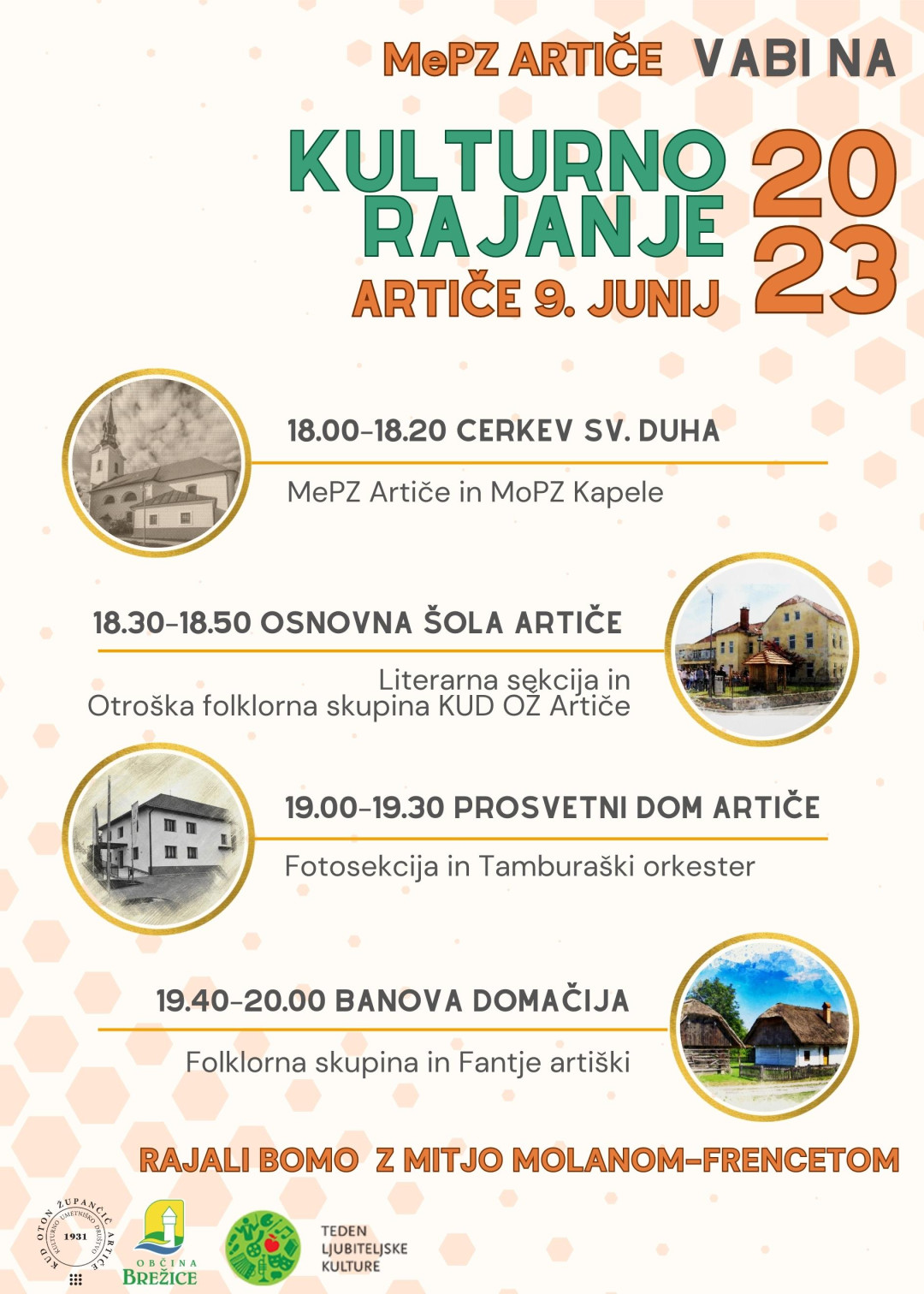 Kulturno rajanje po Artičah 2023