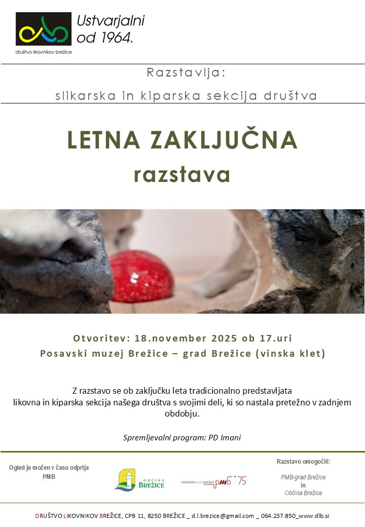 Letna zaključna razstava Društva likovnikov Brežice