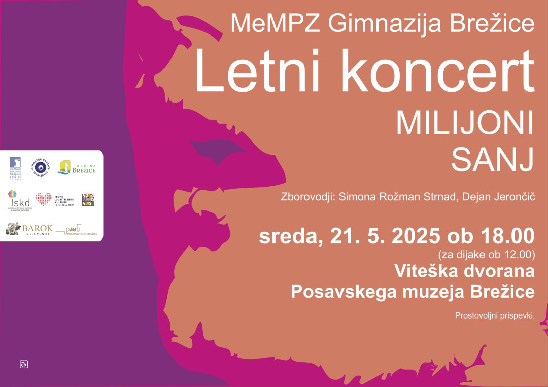 Letni koncert MeMPZ Gimnazija Brežice Milijoni sanj