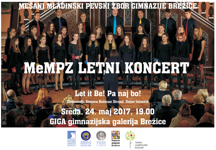Letni koncert Mešanega mladinskega pevskega zbora Gimnazije Brežice
