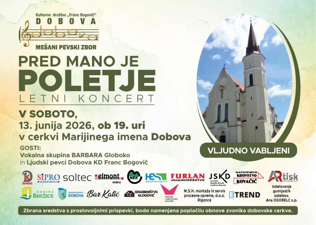 Letni koncert Mešanega pevskega zbora KD Franc Bogovič Dobova