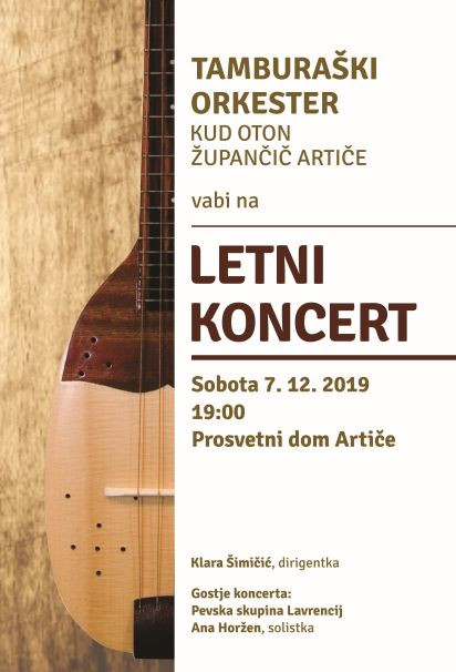 Letni koncert Tamburaškega orkestra KUD Oton Župančič Artiče