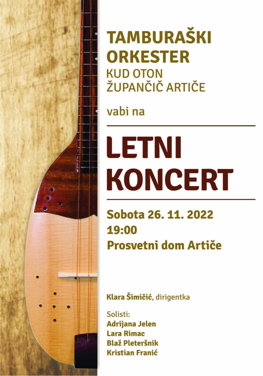 Letni koncert Tamburaškega orkestra KUD OŽ Artiče