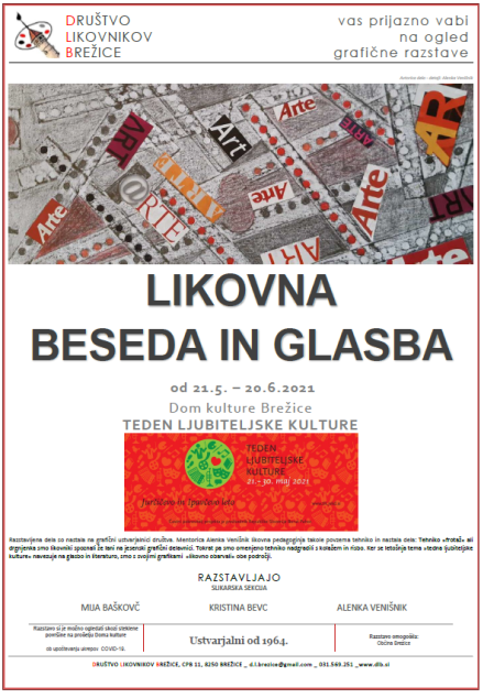 Likovna beseda in glasba - grafična razstava
