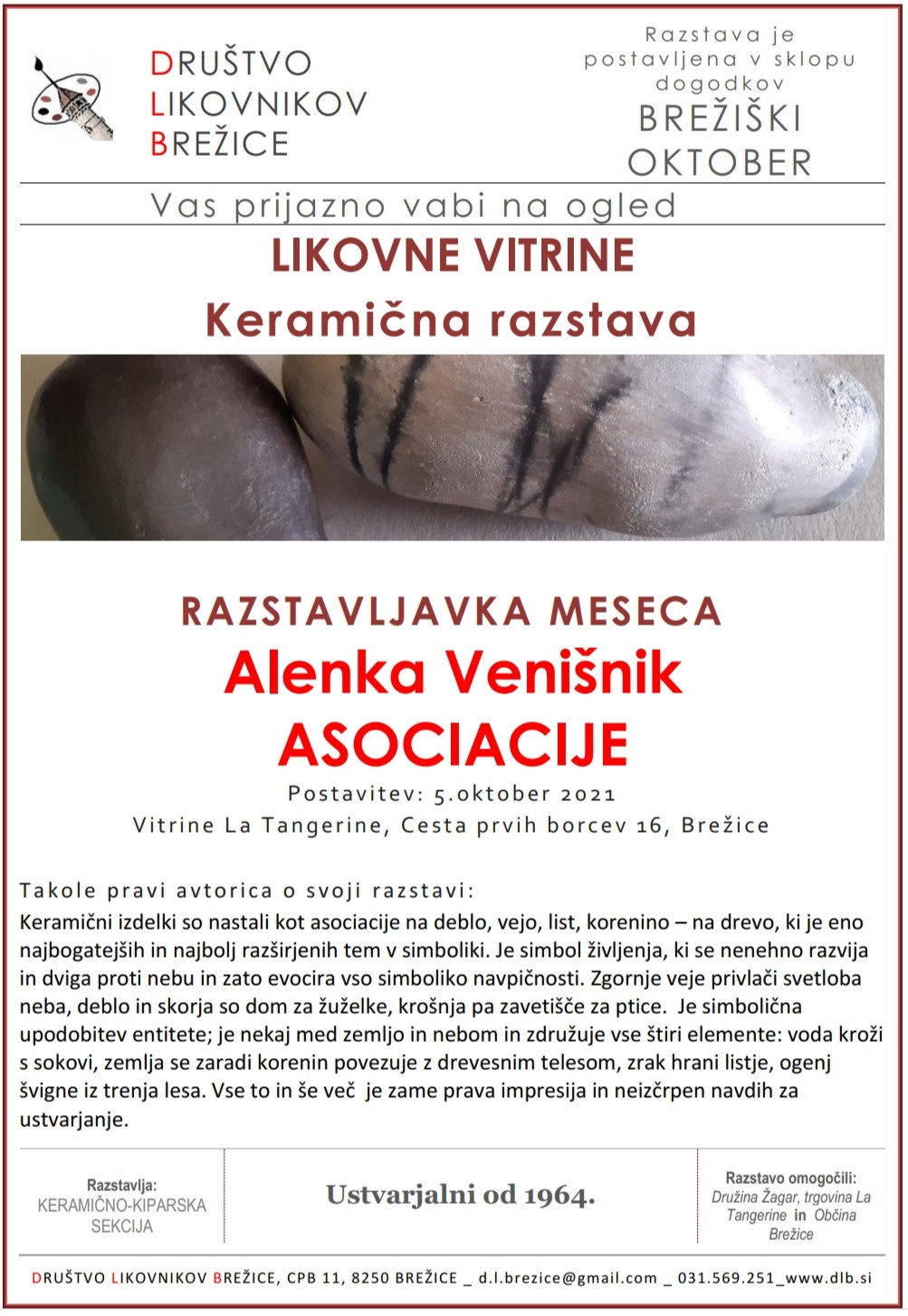 Likovne vitrine - keramična razstava