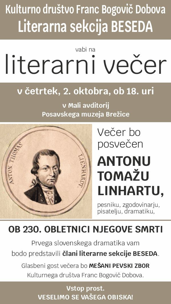 Literarni večer - posvečen Antonu Tomažu Linhartu