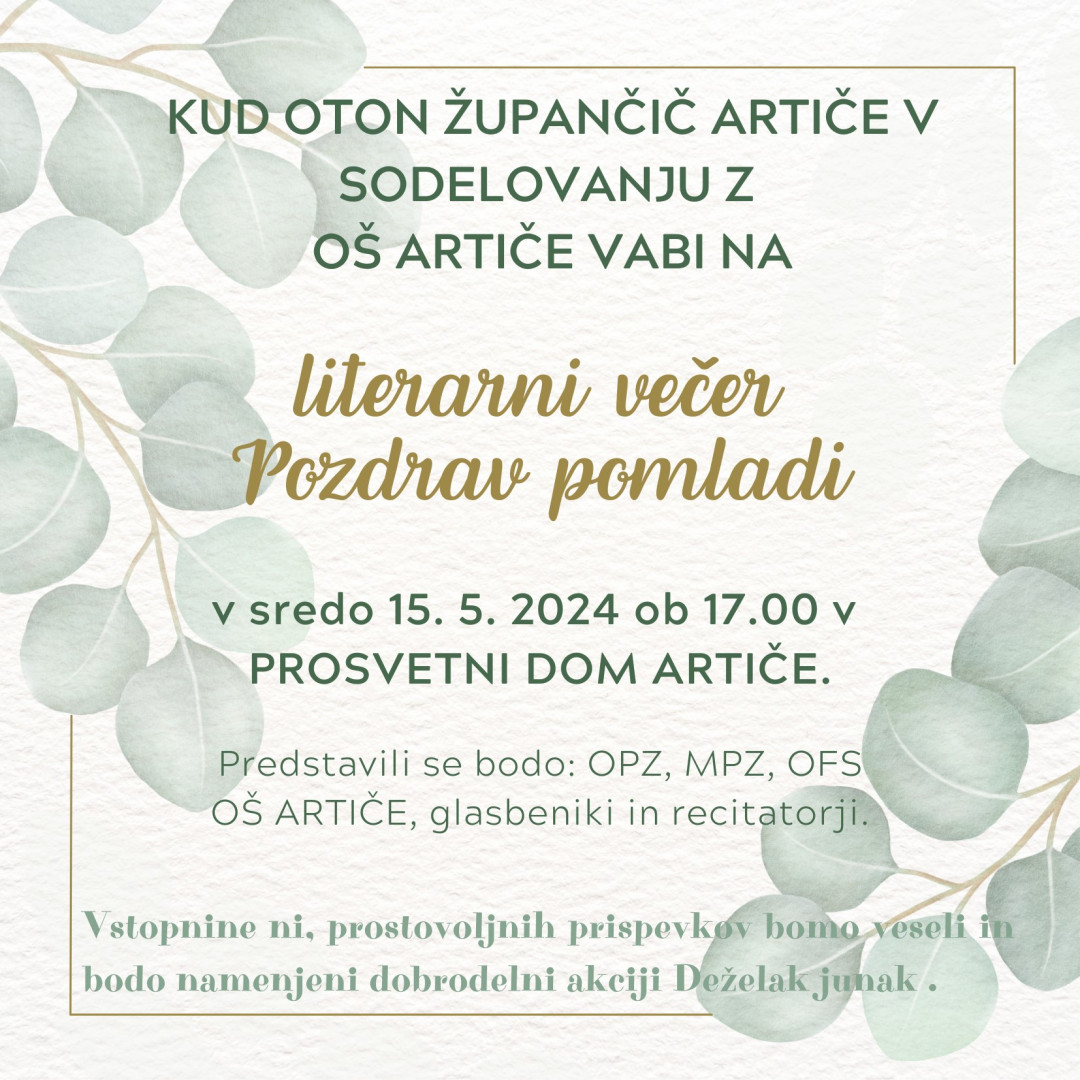 Literarni večer Pozdrav pomladi
