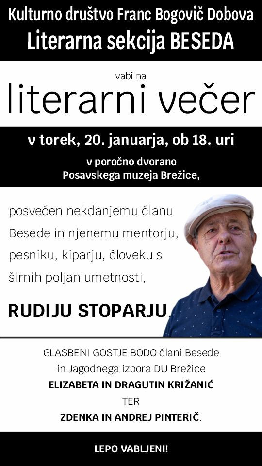 Literarni večer - Rudi Stopar