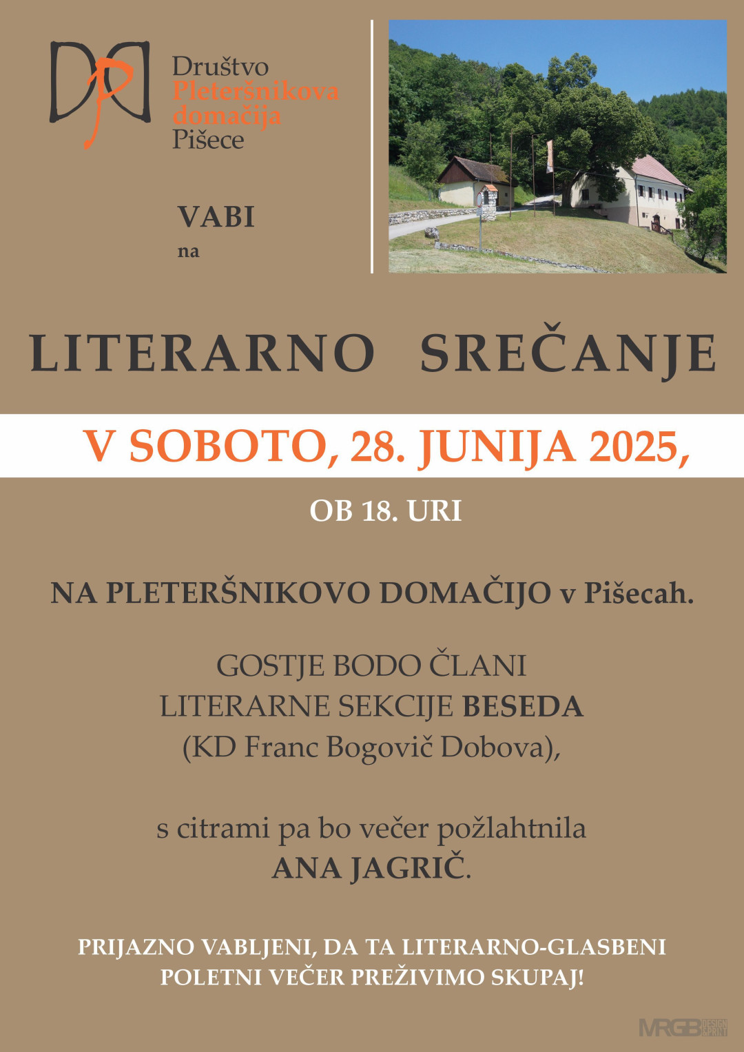 Literarno srečanje na Pleteršnikovi domačiji