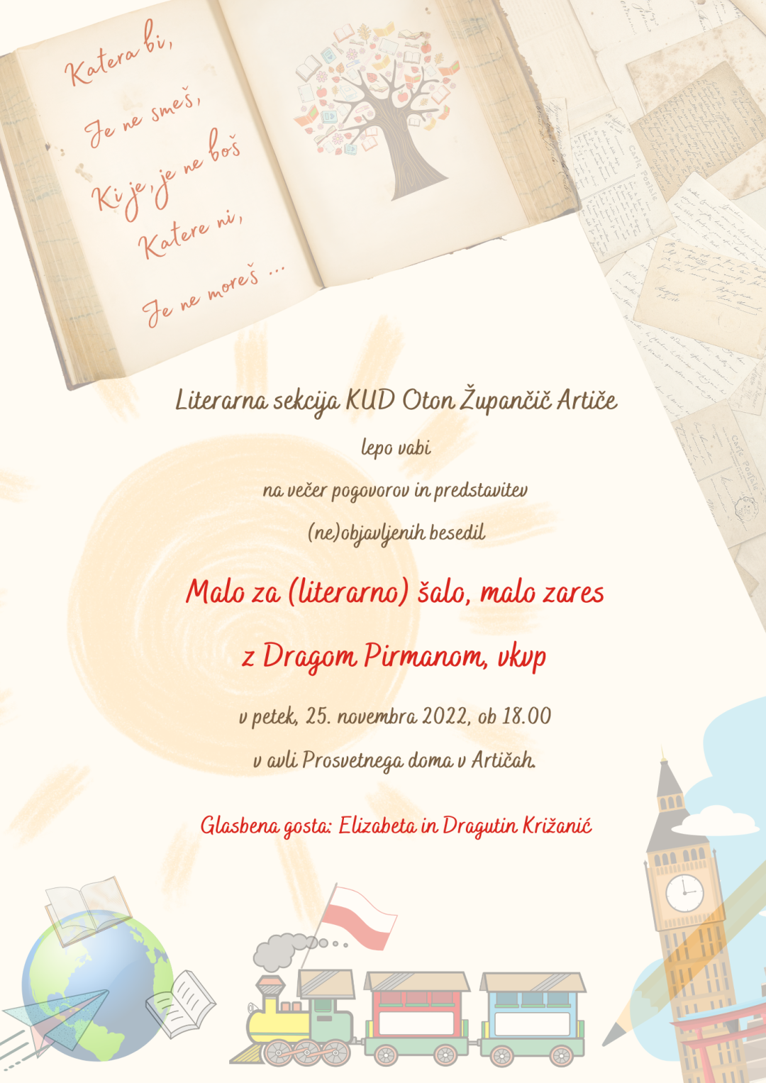 Malo za (literalno) šalo, malo zares z Dragom Pirmanom - literarni večer