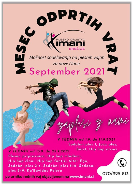 Mesec odprtih vrat Plesnega društva Imani