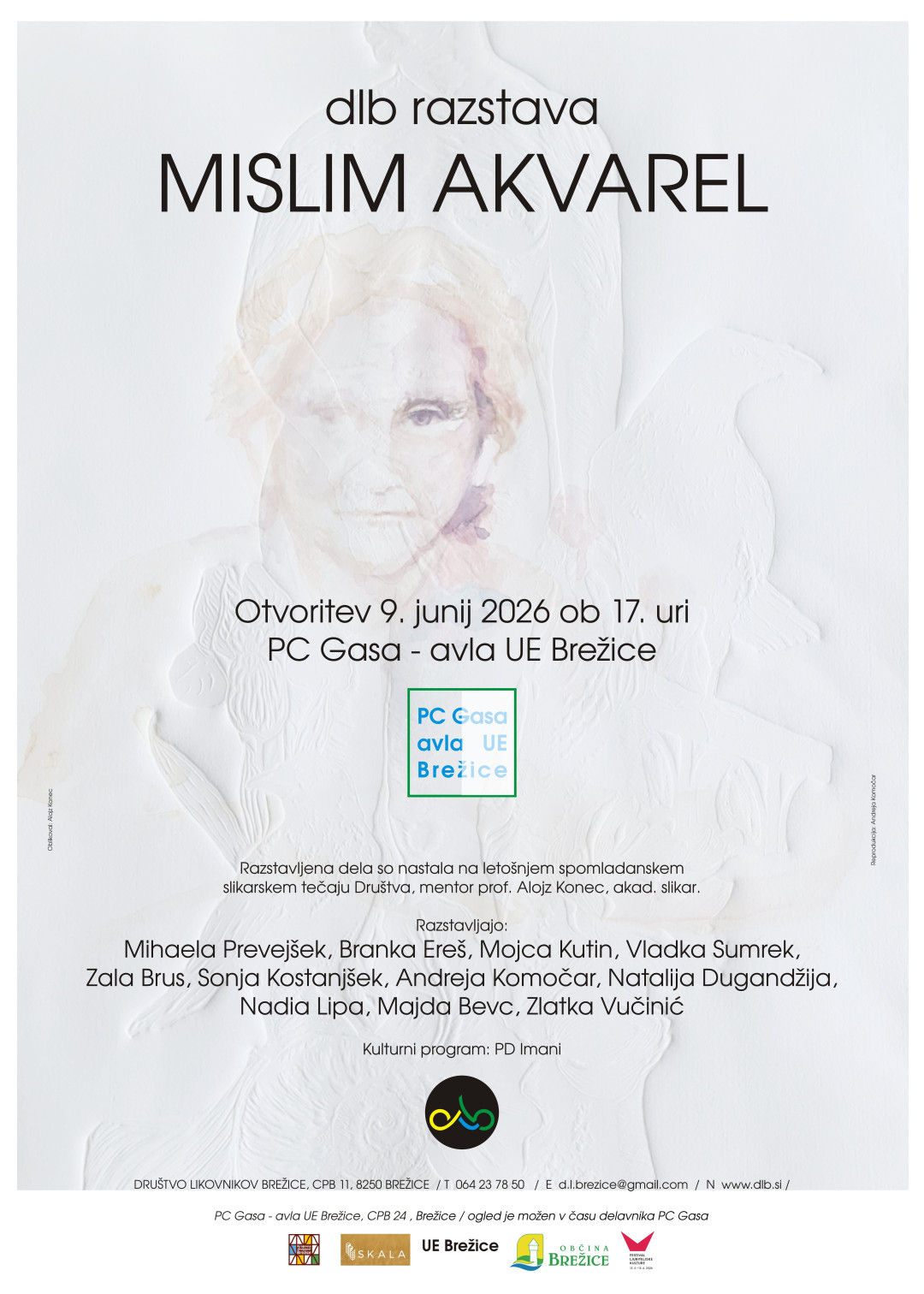 Mislim akvarel - razstava del spomladanskega slikarskega tečaja DLB