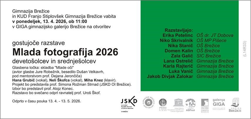 Mlada fotografija - razstava fotografij devetošolcev in srednješolcev