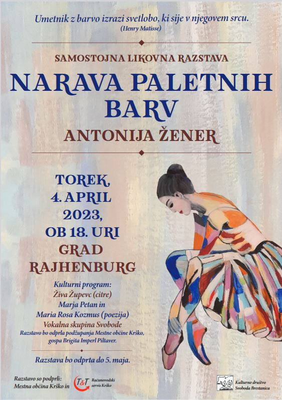 Narava paletnih barv - otvoritev samostojne razstava Anotnije Žener