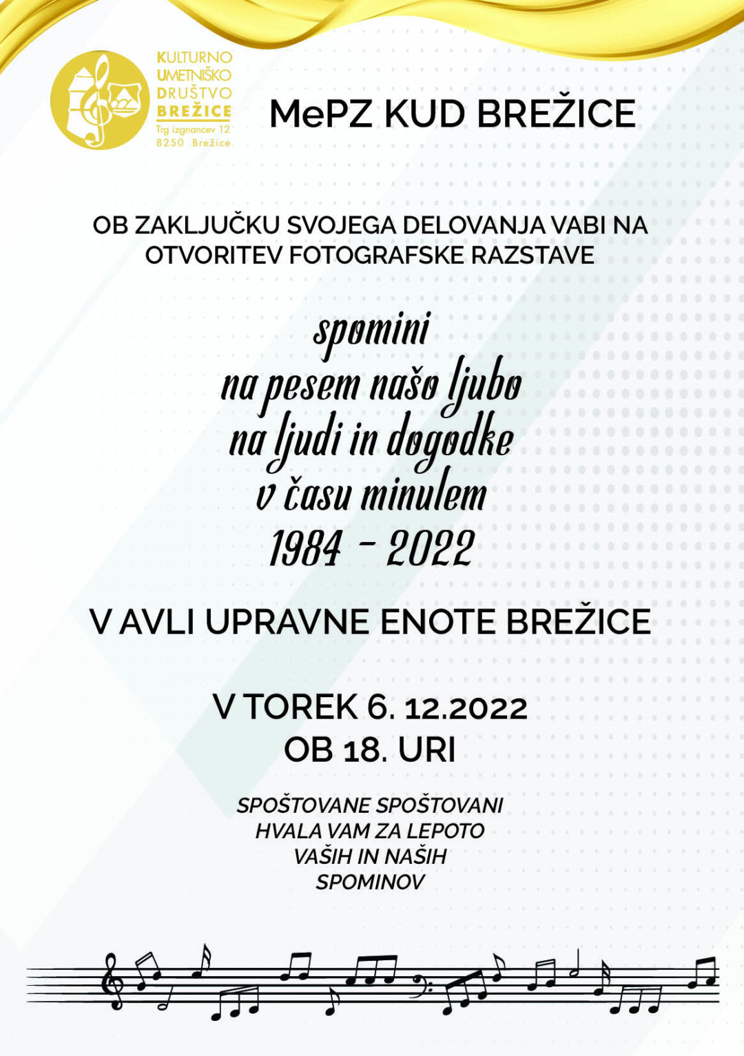 Odprtje fotografske razstave ob zaključku delovanja MePZ Brežice