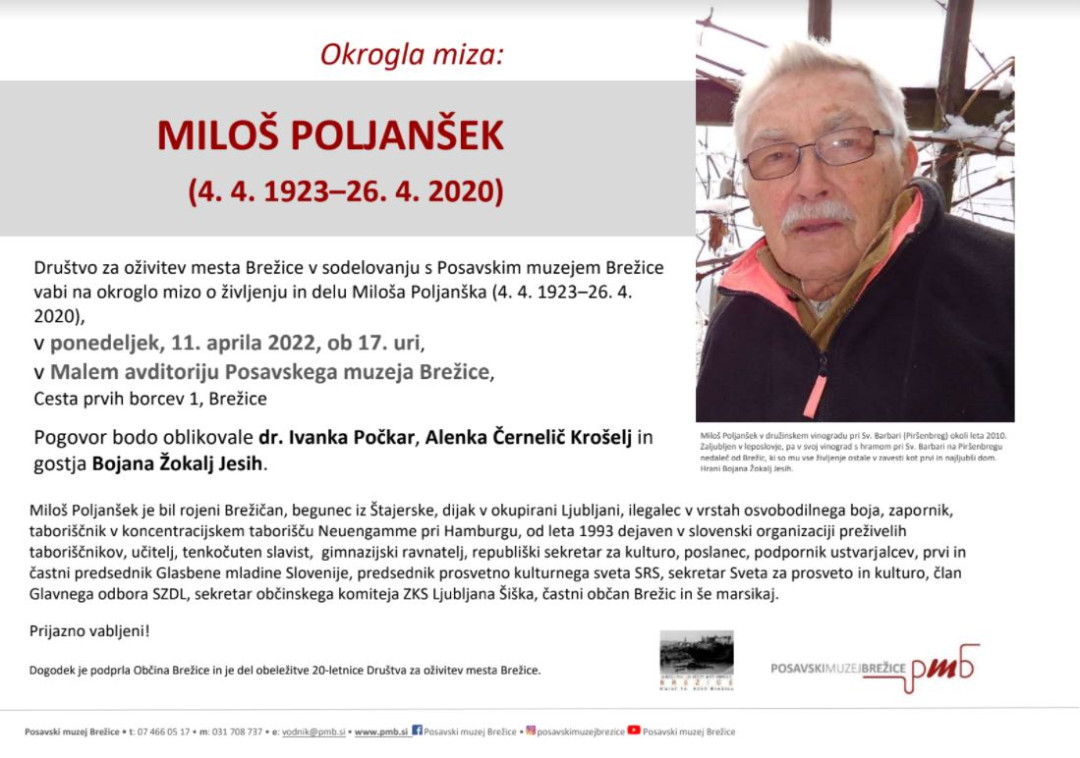 Okrogla miza - življenje in delo Miloša Poljanška
