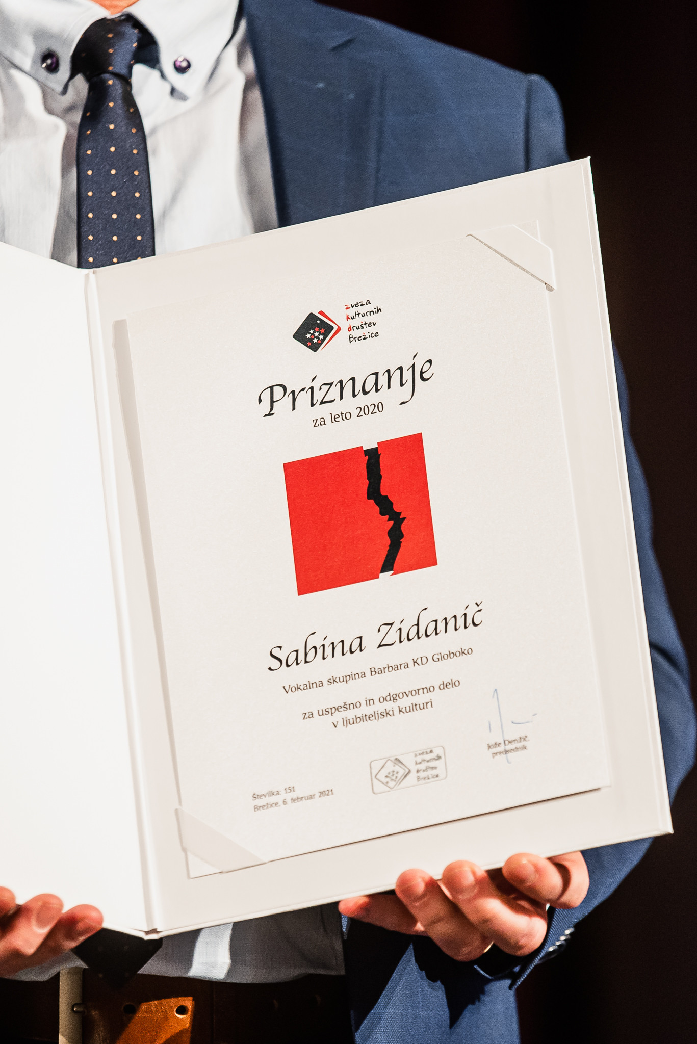 Osrednja občinska slovesnost ob slovenskem kulturnem prazniku v Brežicah - 6. 2. 2021