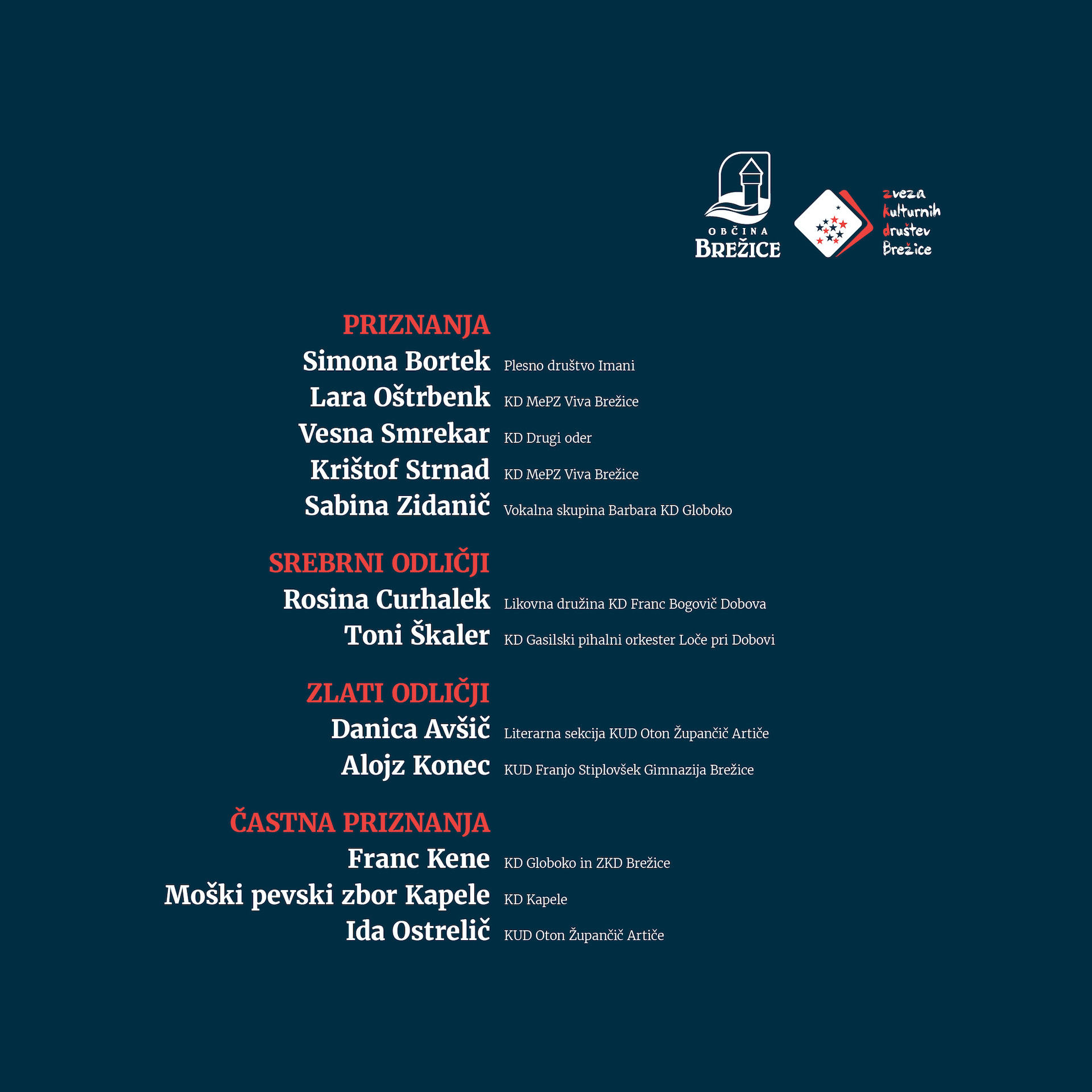 Osrednja slovesnost Občine Brežice ob slovenskem kulturnem prazniku