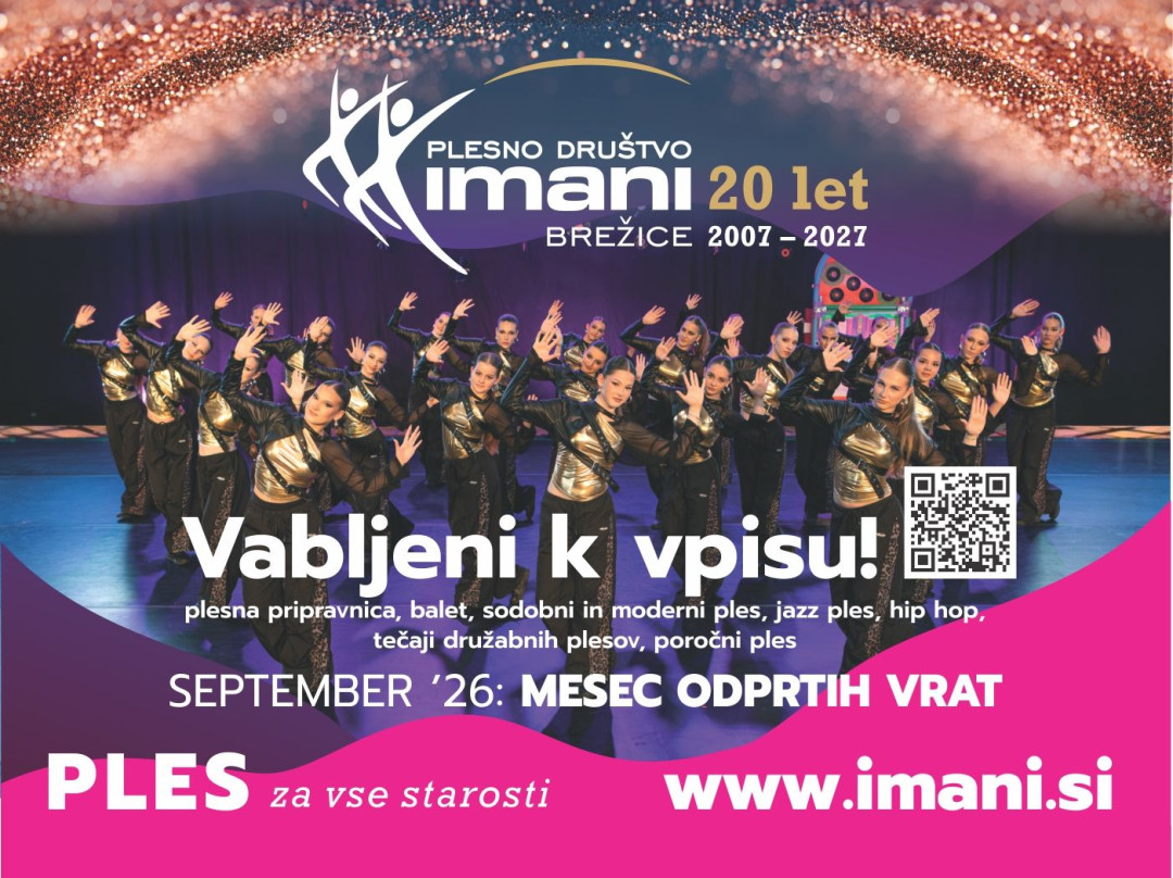 Ples za vse starosti v PD Imani -  vpis 2026-27