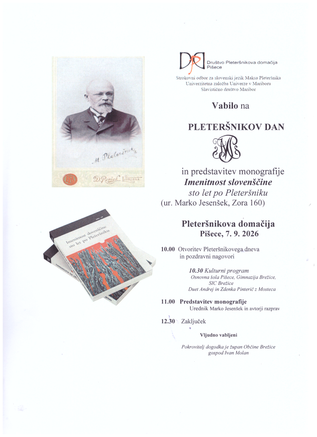 Pleteršnikov dan 2026 s predstavitvijo monografije Imenitnost slovenščine