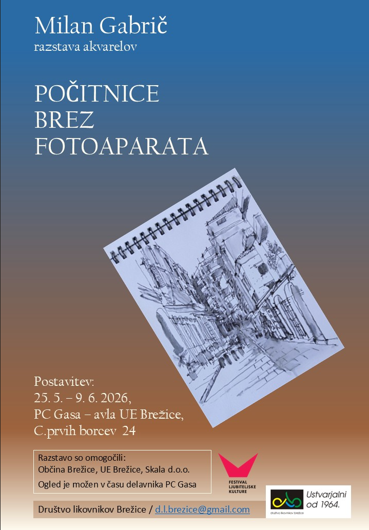 Počitnice brez fotoaparata - razstava akvarelov Milana Gabriča