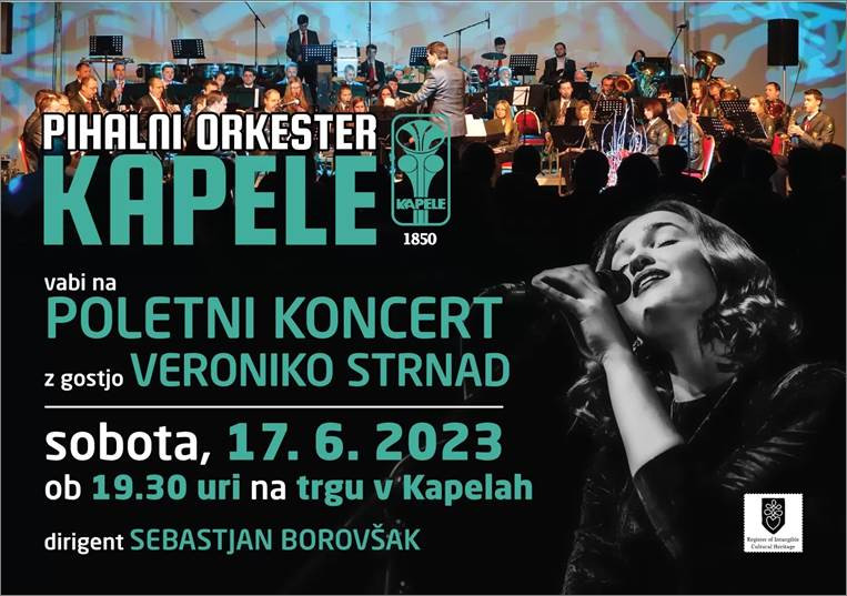 Poletni koncert Pihalnega orkestra Kapele z gostjo Veroniko Strnad