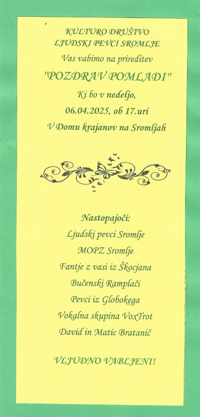 Pozdrav pomladi na Sromljah